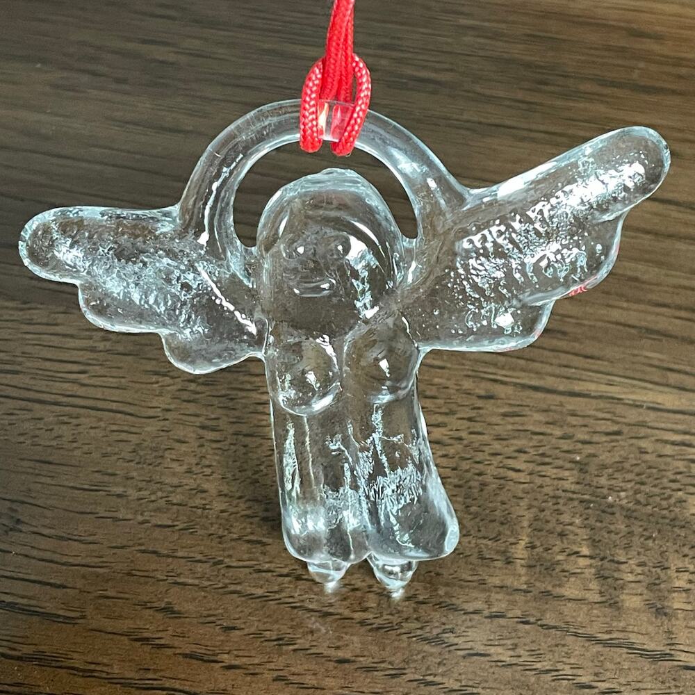 Vintage Kosta Boda Glass Angel Ornament 1970s Bertil Vallien Sweden Art READ